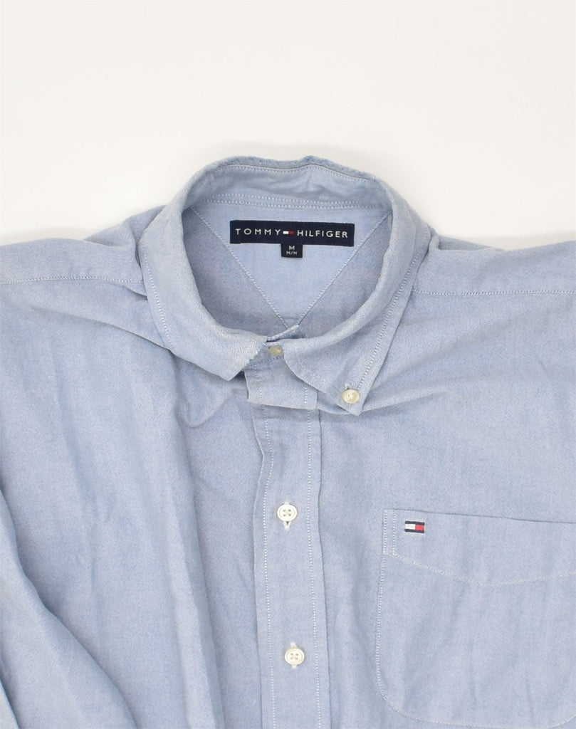 TOMMY HILFIGER Mens Shirt Medium Blue Cotton | Vintage Tommy Hilfiger | Thrift | Second-Hand Tommy Hilfiger | Used Clothing | Messina Hembry 