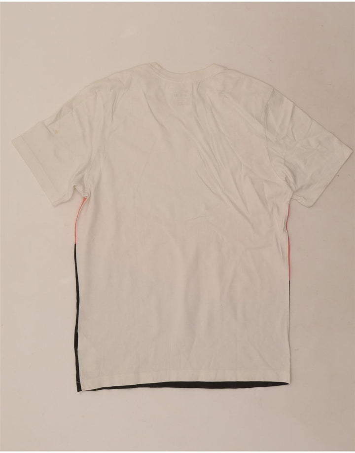 Nike Mens Graphic T-Shirt Top Medium White Colourblock Cotton