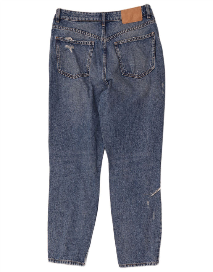 Zara Womens Distressed Straight Jeans EU 40 Medium W30 L27 Blue Cotton
