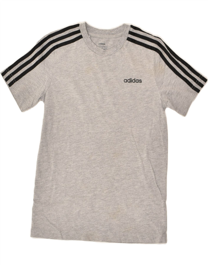 ADIDAS Boys T-Shirt Top 11-12 Years Grey Cotton | Vintage Adidas | Thrift | Second-Hand Adidas | Used Clothing | Messina Hembry 