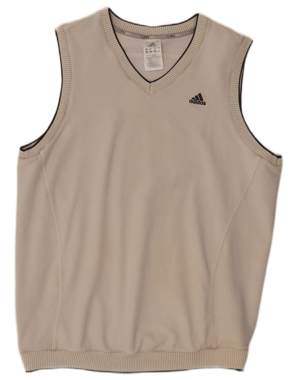Adidas Mens Clima 365 Sleeveless Sweatshirt Jumper Medium White Cotton
