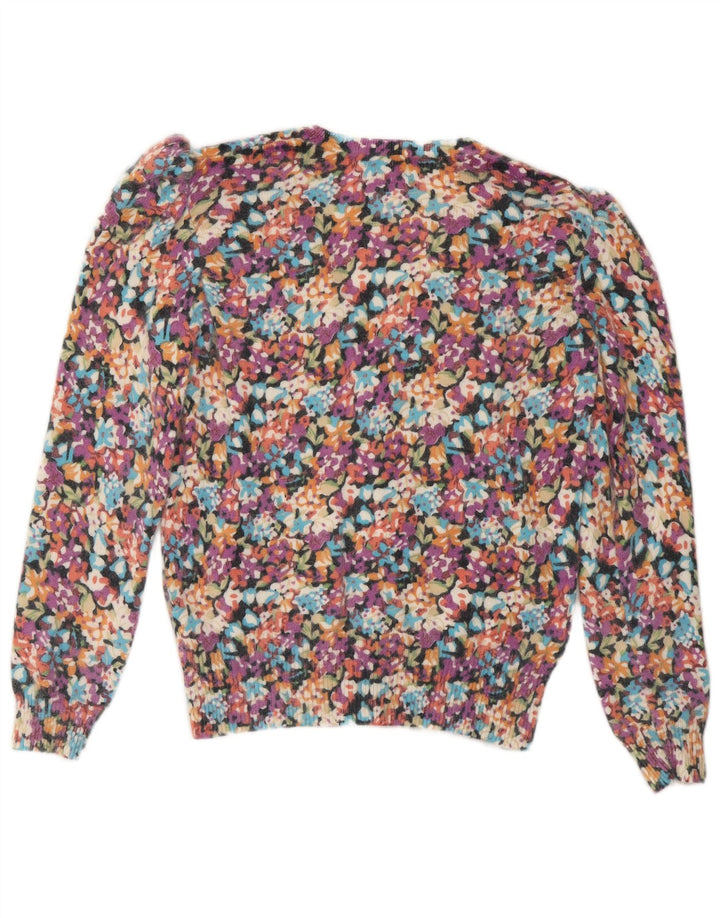 ALBA MODA Womens Cardigan Sweater IT 42 Medium Multicoloured Floral