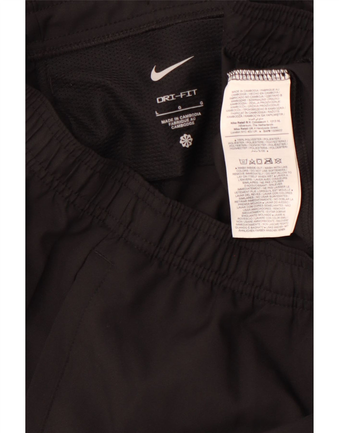 NIKE Womens Dri Fit Tracksuit Trousers Joggers UK 14 Large Black Polyester