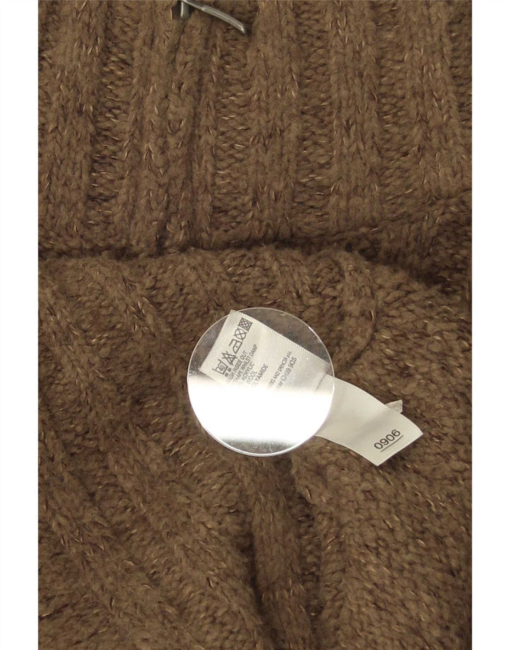 Marks & Spencer Mens Zip Neck Jumper Sweater Medium Brown Acrylic