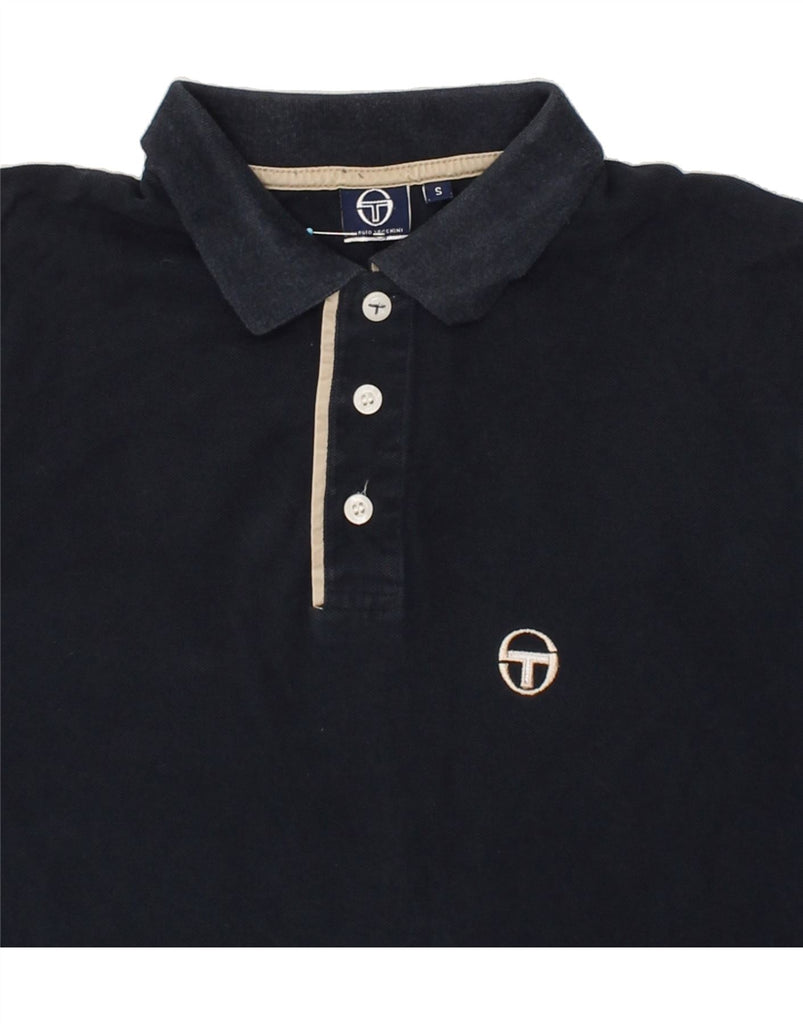 SERGIO TACCHINI Mens Polo Shirt Small Navy Blue Cotton | Vintage Sergio Tacchini | Thrift | Second-Hand Sergio Tacchini | Used Clothing | Messina Hembry 