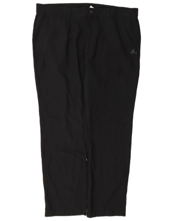 Adidas Mens Straight Chino Trousers W40 L32 Black Polyester