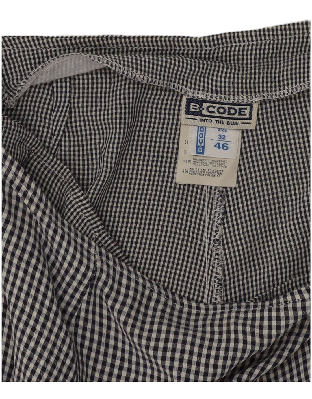 Vintage Womens Skort IT 46 Large W28 Black Gingham Rayon