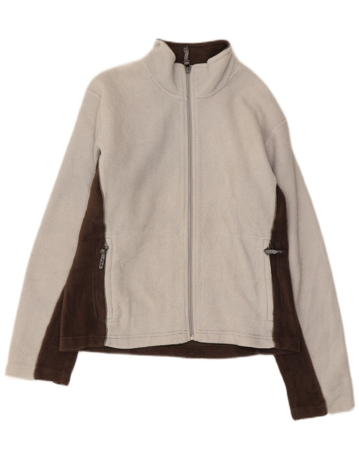 Fila Womens Fleece Jacket UK 16 Medium Brown Colourblock Polyester