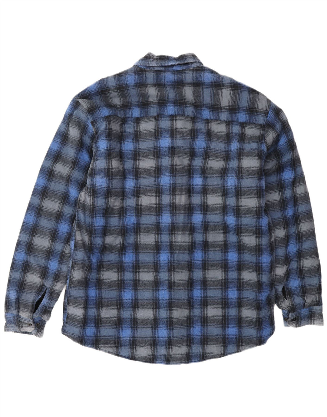 VINTAGE Mens Flannel Shirt XL Blue Check Cotton