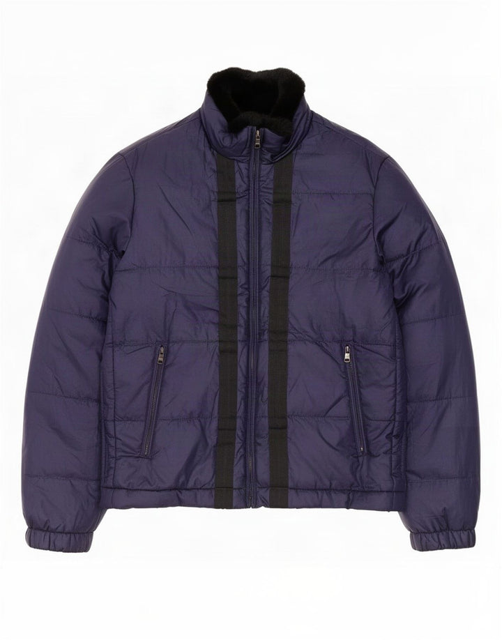Hugo Boss Mens Padded Jacket EU 48 Medium Navy Blue Polyester
