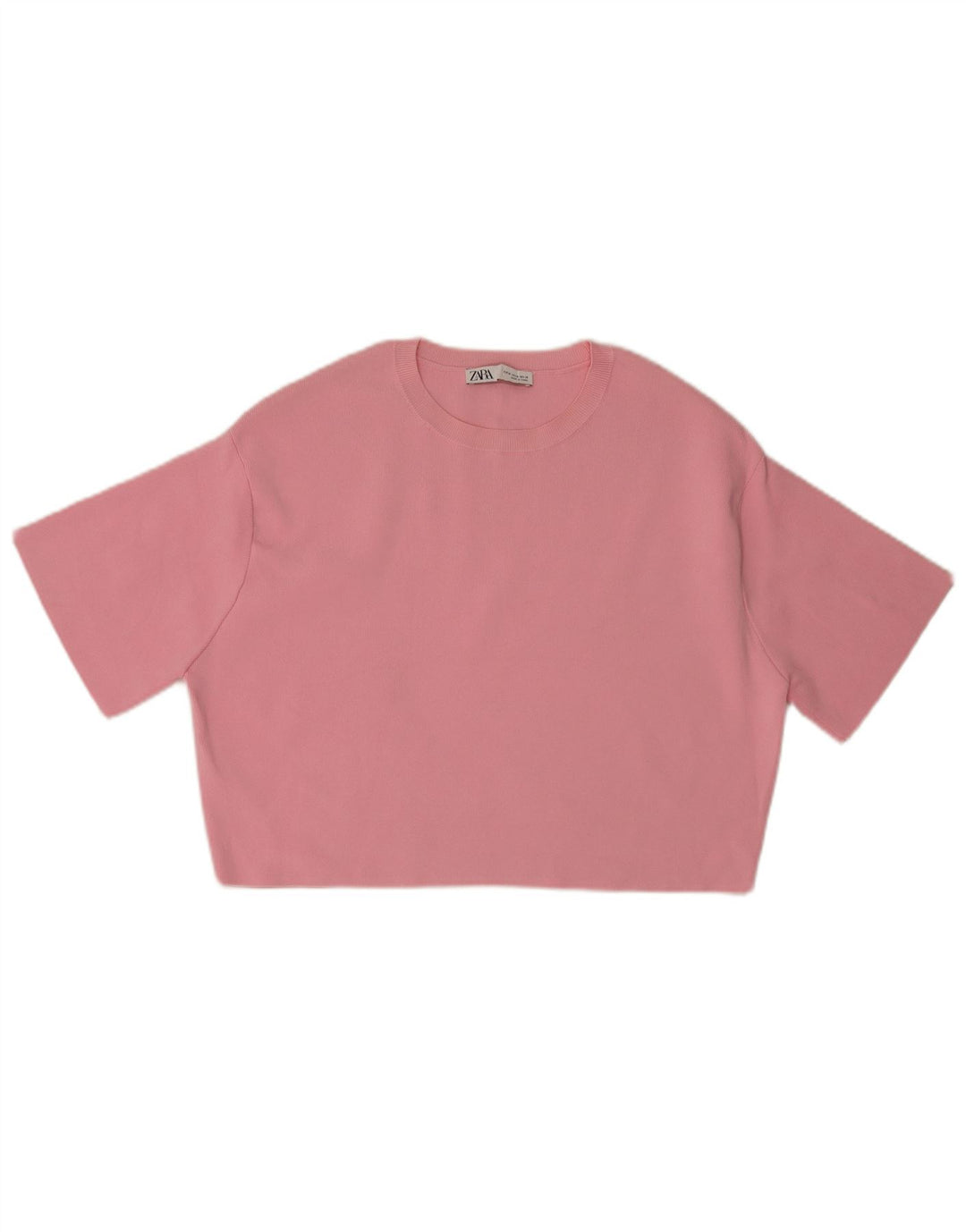 Zara Womens Crop Top UK 14 Medium Pink Nylon