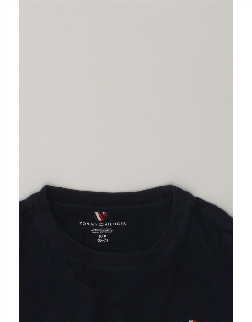 TOMMY HILFIGER Boys T-Shirt Top 6-7 Years Small  Navy Blue Cotton | Vintage Tommy Hilfiger | Thrift | Second-Hand Tommy Hilfiger | Used Clothing | Messina Hembry 