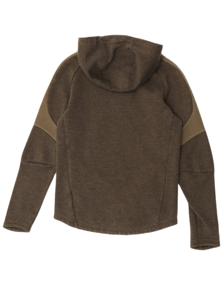 Puma Mens Hoodie Jumper Small Khaki Flecked Cotton