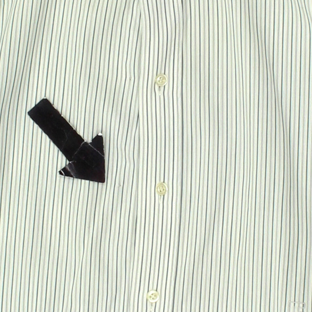 Pierre Balmain Mens White Pin Stripe Shirt | Vintage High End Designer Formal | Vintage Messina Hembry | Thrift | Second-Hand Messina Hembry | Used Clothing | Messina Hembry 