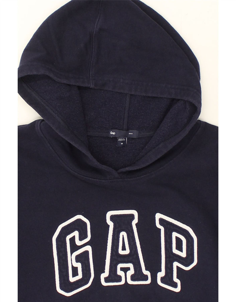 GAP Womens Graphic Hoodie Jumper UK 14 Medium Navy Blue Cotton | Vintage Gap | Thrift | Second-Hand Gap | Used Clothing | Messina Hembry 