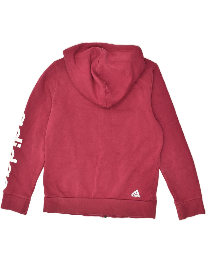 ADIDAS Womens Graphic Zip Hoodie Sweater UK 12/14 Medium Pink Cotton | Vintage Adidas | Thrift | Second-Hand Adidas | Used Clothing | Messina Hembry 