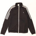 Adidas Womens Tracksuit Top Jacket UK 12/14 Medium Black Polyester