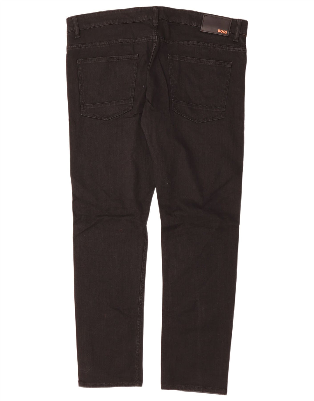 HUGO BOSS Mens Delaware Slim Fit Casual Trousers W36 L30 Black Cotton