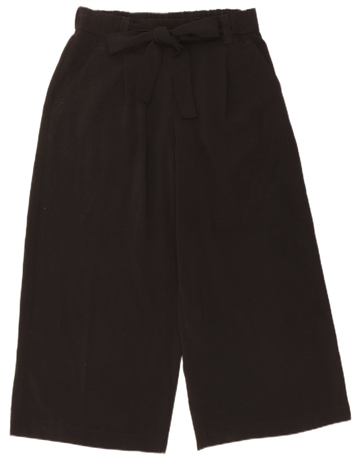 Zara Womens Wide Leg Capri Trousers Medium W28 L22 Black Polyester