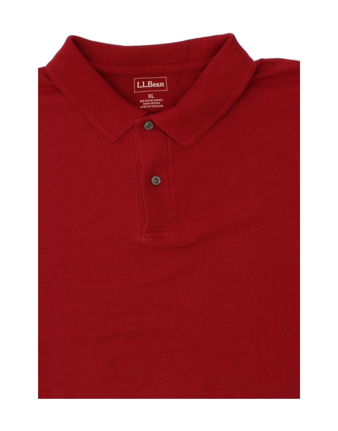 L.L.BEAN Mens Polo Shirt XL Red Cotton Vintage Second Hand Clothing Online Messina Hembry