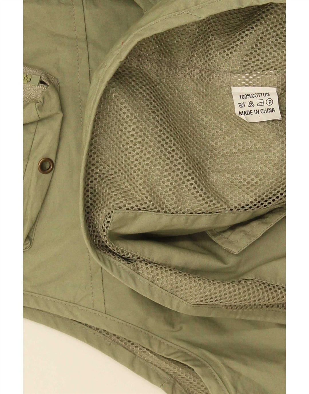 Vintage Mens Utility Gilet IT 58 4XL Khaki Cotton