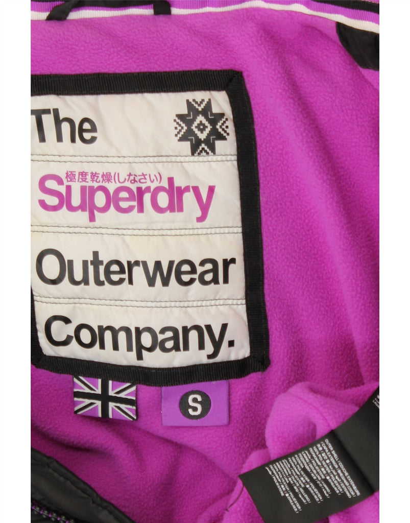 SUPERDRY Womens Hooded Padded Jacket UK 10 Small Black Polyester Vintage Superdry and Second-Hand Superdry from Messina Hembry 