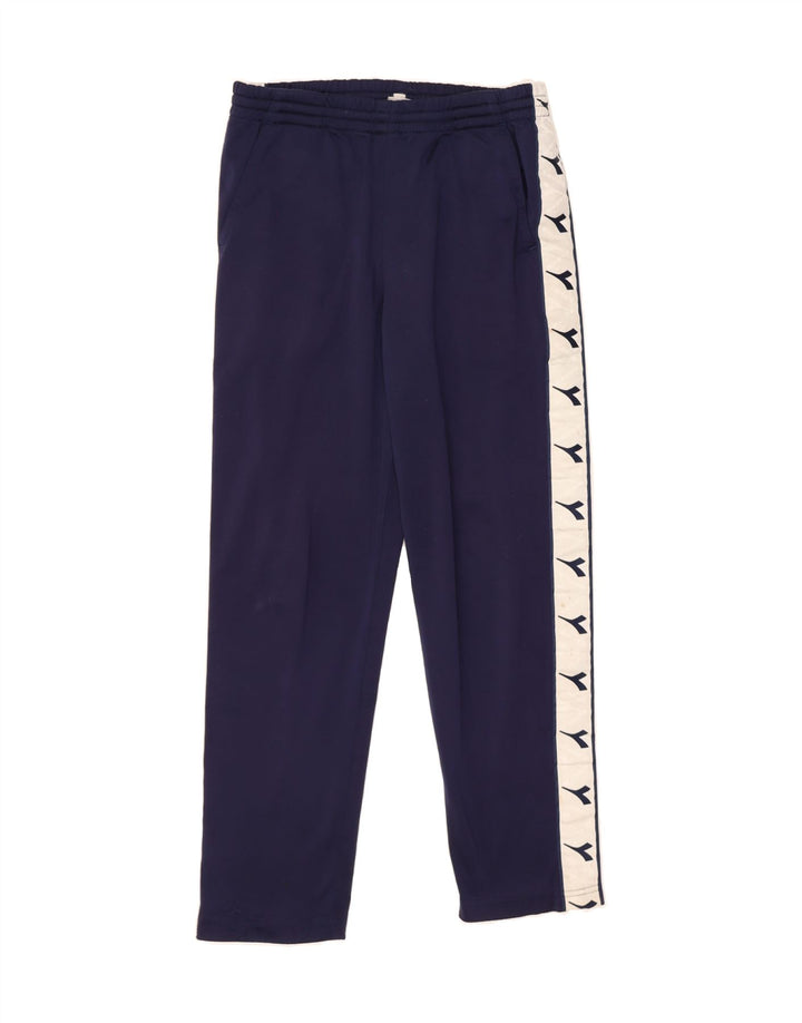 DIADORA Mens Graphic Tracksuit Trousers Medium  Navy Blue Colourblock Vintage Diadora and Second-Hand Diadora from Messina Hembry 