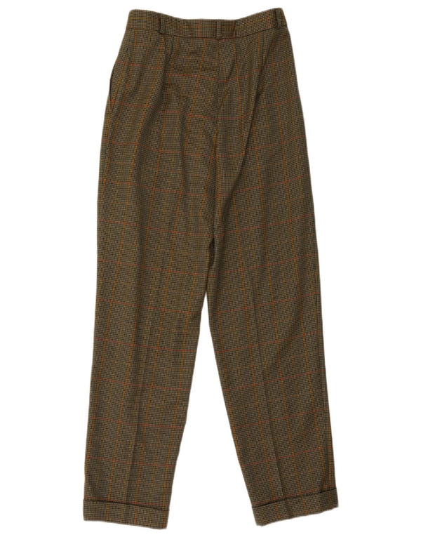 Vintage Womens High Waist Suit Trousers EU 38 Medium W30 L30 Green