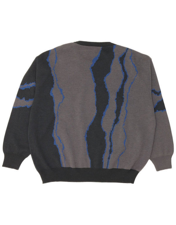 Vintage Mens Loose Fit Crew Neck Jumper Sweater IT 50 Medium Navy Blue