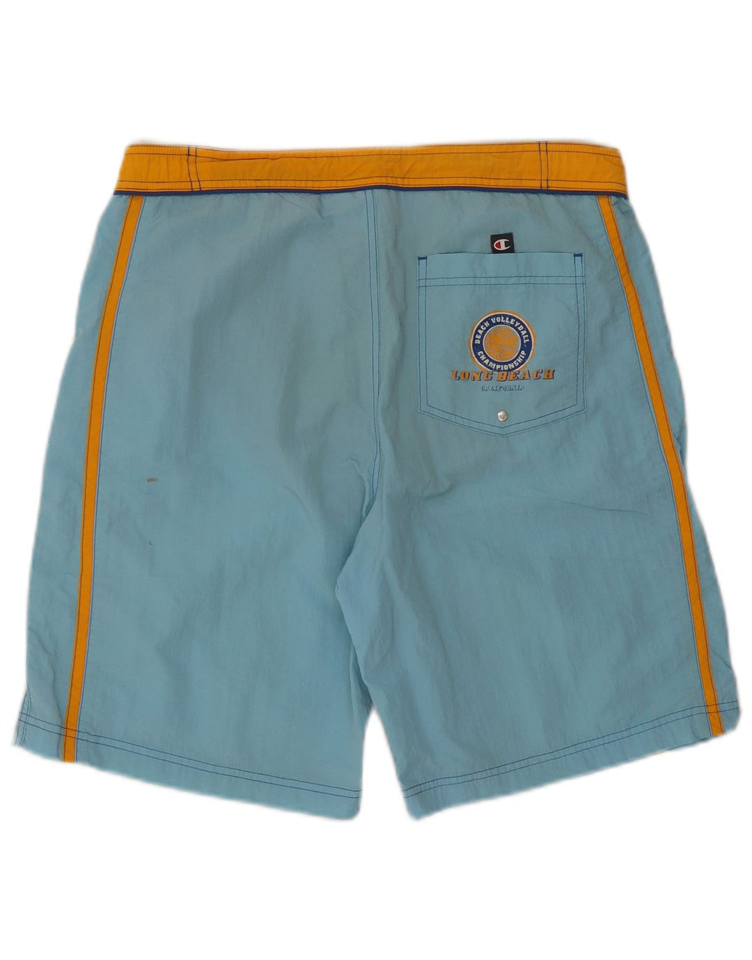 Champion Mens Swimming Shorts Medium Blue Colourblock Polyester