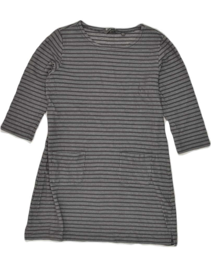 MOUNTAIN WAREHOUSE Womens 3/4 Sleeve Tunic Dress UK 14 Large Grey Striped | Vintage Mountain Warehouse | Thrift | Second-Hand Mountain Warehouse | Used Clothing | Messina Hembry 