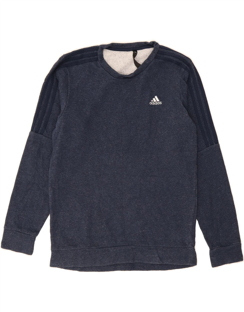 ADIDAS Mens Sweatshirt Jumper Small Navy Blue Cotton Vintage Adidas and Second-Hand Adidas from Messina Hembry 