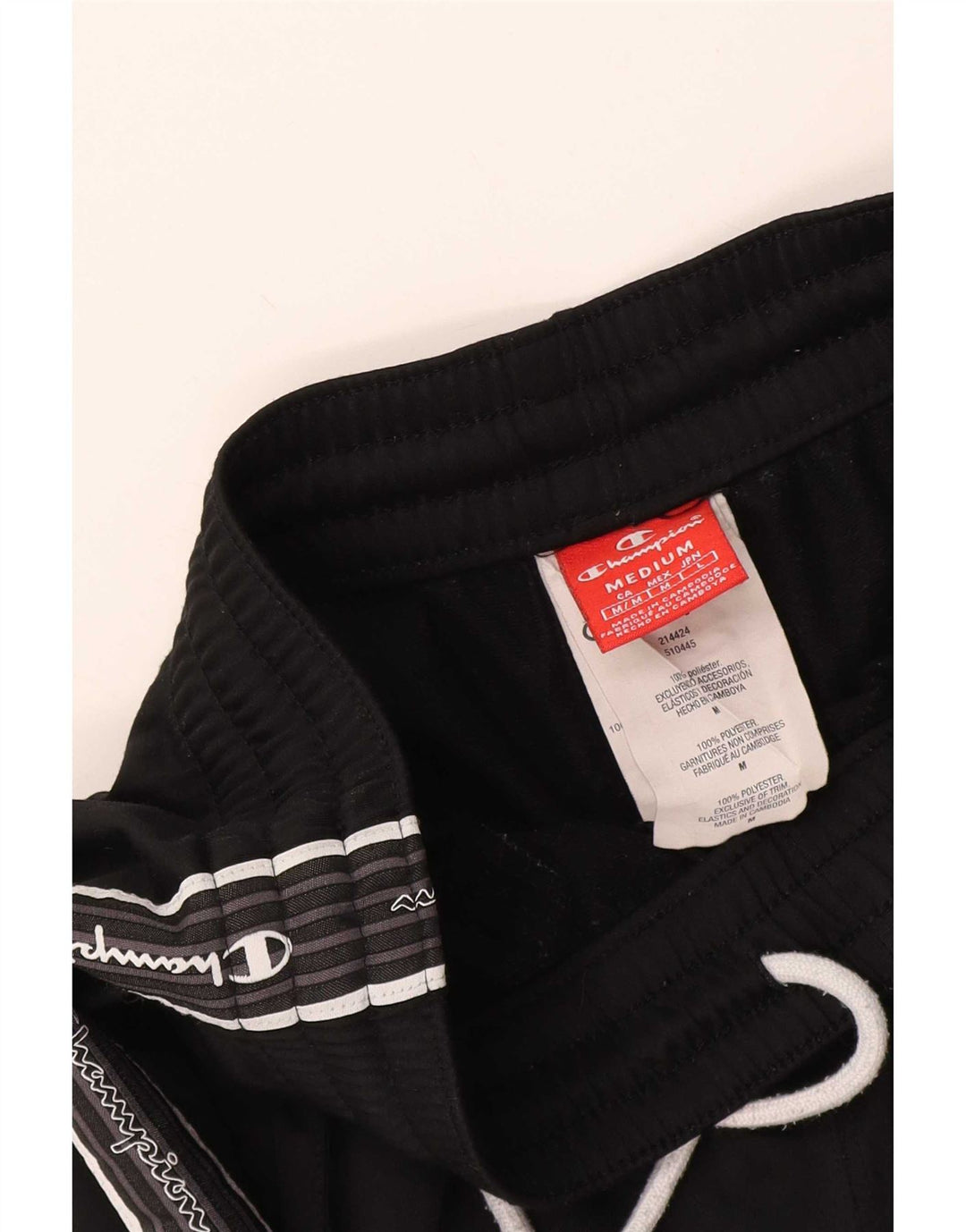 Champion Womens Graphic Tracksuit Trousers Medium Black Colourblock