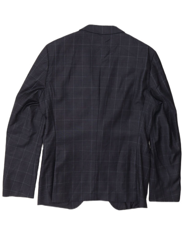 Hugo Boss Mens 2 Button Blazer Jacket UK 50 Large Navy Blue Check