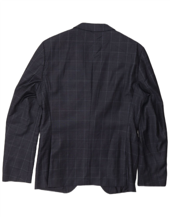Hugo Boss Mens 2 Button Blazer Jacket UK 50 Large Navy Blue Check