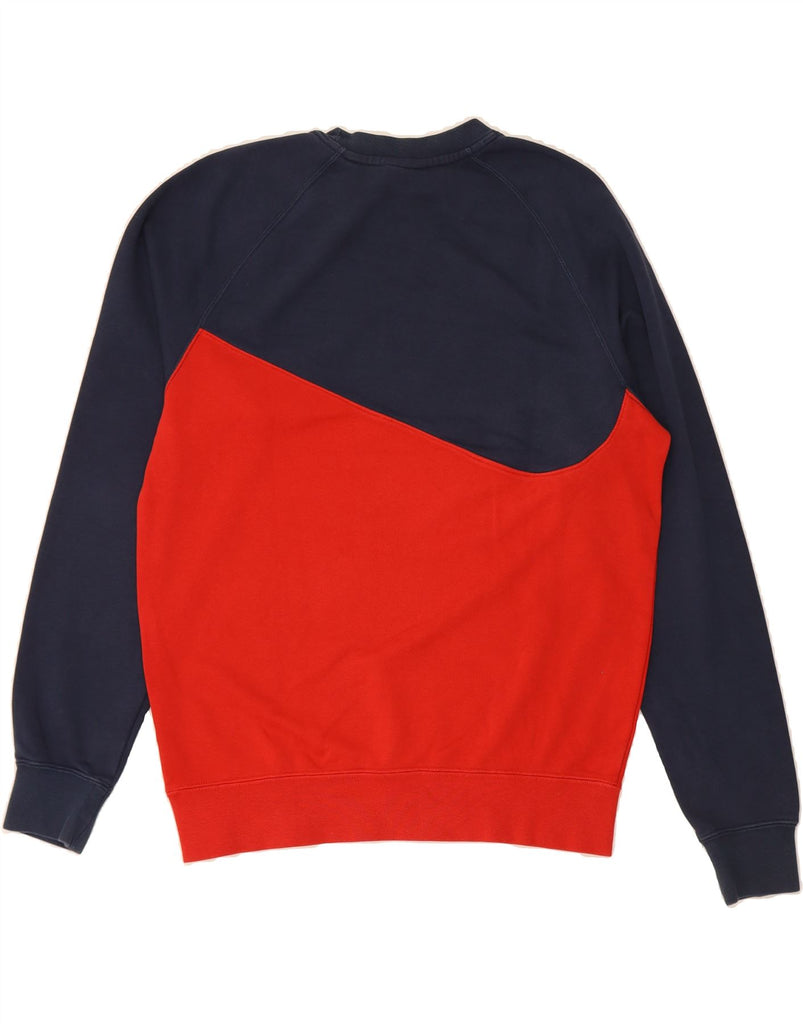 NIKE Mens Graphic Sweatshirt Jumper Medium Navy Blue Colourblock Cotton Vintage Nike and Second-Hand Nike from Messina Hembry 