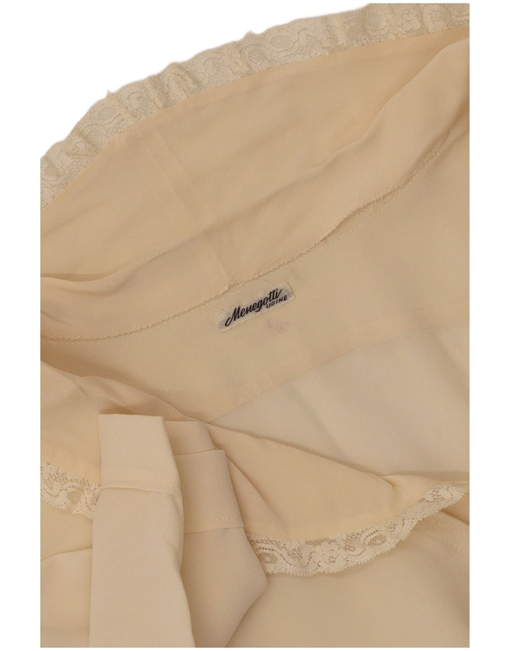 Vintage Womens Short Sleeve Shirt Blouse UK 14 Medium Off White