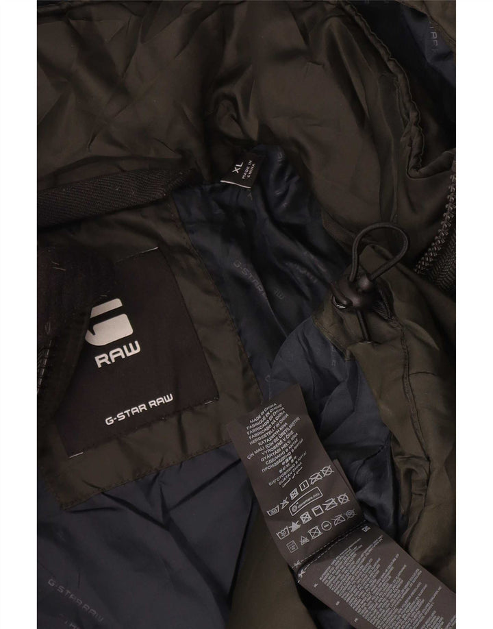 G-Star Mens Hooded Padded Jacket UK 42 XL Khaki Polyester