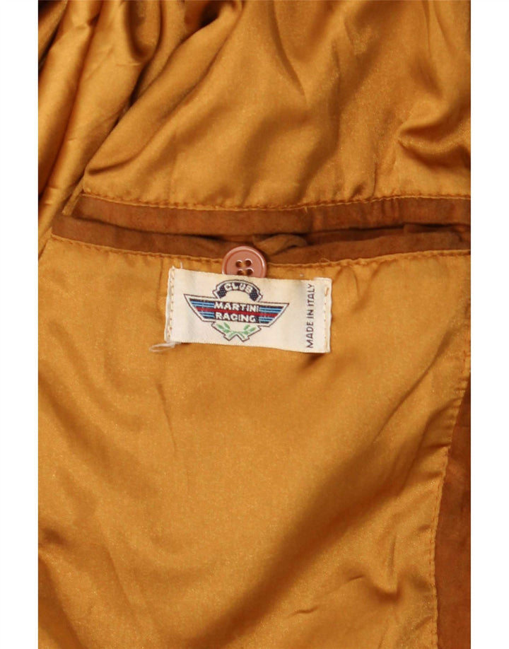 Vintage Mens Suede Bomber Jacket IT 48 Medium Beige Leather