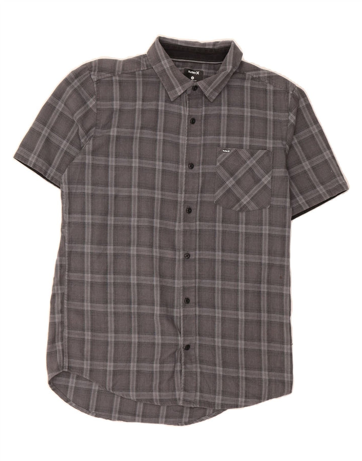 HURLEY Mens Short Sleeve Shirt Medium Grey Check Cotton Vintage Hurley and Second-Hand Hurley from Messina Hembry 