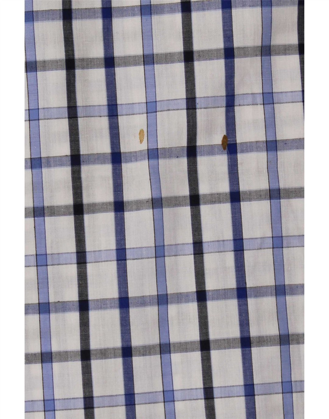 Pierre Cardin Mens Short Sleeve Shirt Small Blue Check Polyester