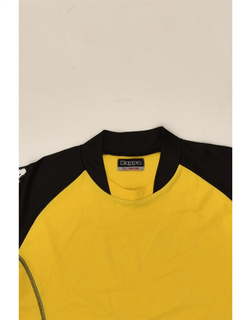 KAPPA Boys T-Shirt Top 9-10 Years  Yellow Colourblock Polyester | Vintage Kappa | Thrift | Second-Hand Kappa | Used Clothing | Messina Hembry 