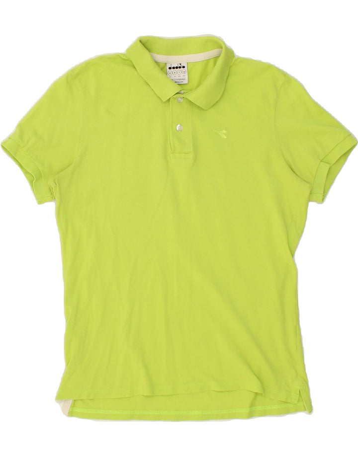 DIADORA Boys Polo Shirt 15-16 Years Medium Green Cotton Vintage Diadora and Second-Hand Diadora from Messina Hembry 