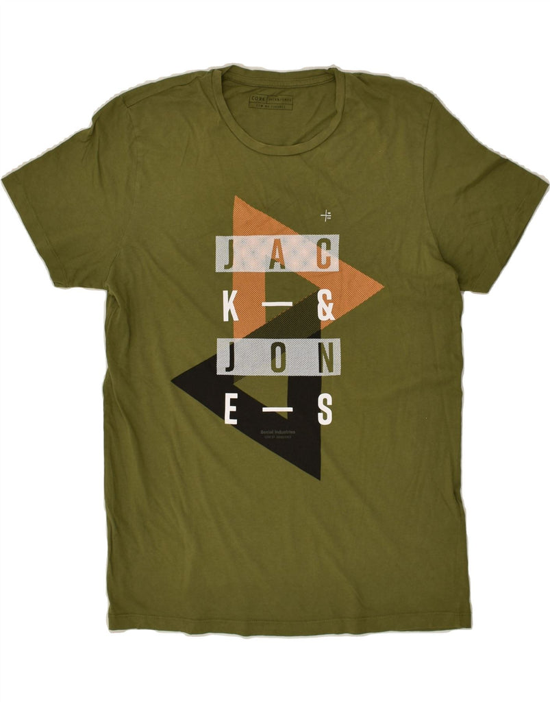 JACK & JONES Mens Graphic T-Shirt Top Large Khaki Cotton | Vintage Jack & Jones | Thrift | Second-Hand Jack & Jones | Used Clothing | Messina Hembry 