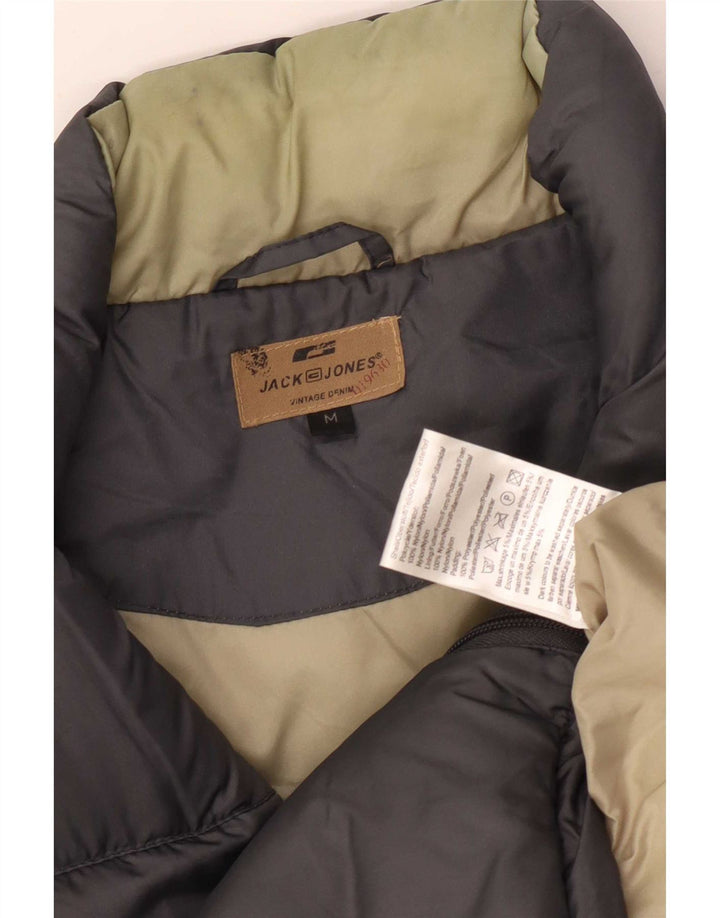 Jack & Jones Mens Padded Gilet UK 14 Medium Grey Nylon