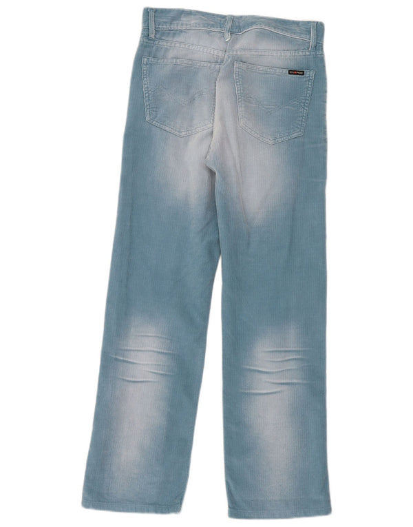 Energie Womens Straight Corduroy Trousers W30 L29 Blue Cotton