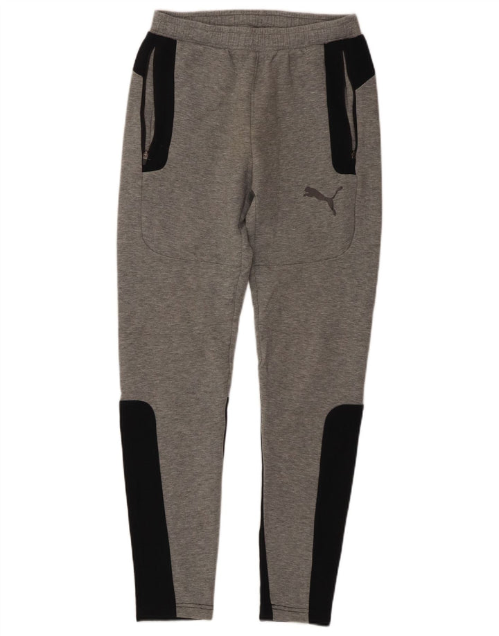 PUMA Mens Tracksuit Trousers XS  Grey Colourblock Cotton