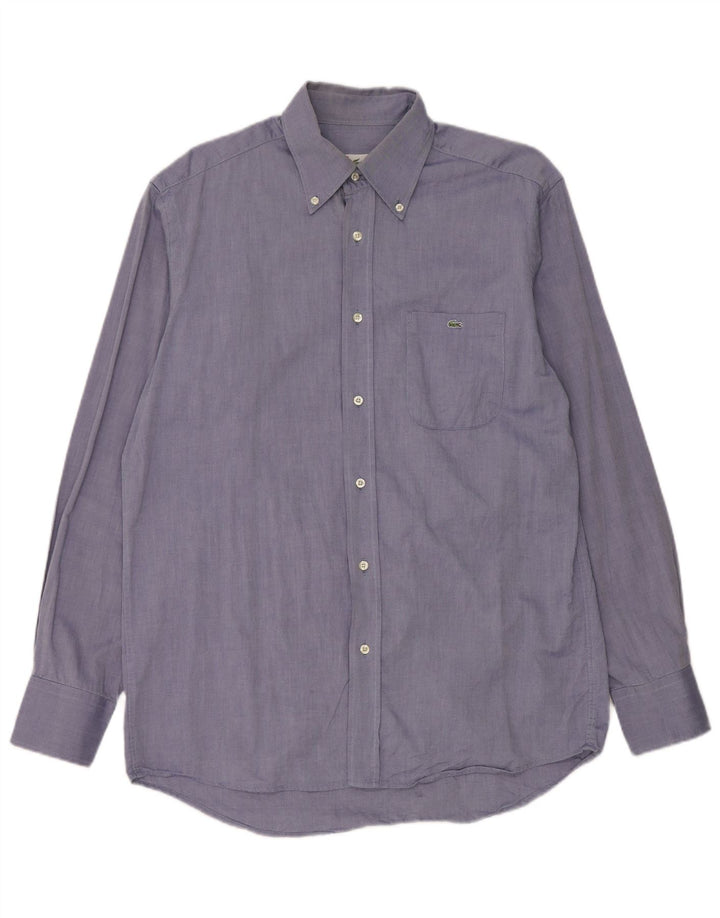 Lacoste Mens Shirt Size 40 Medium Blue Cotton