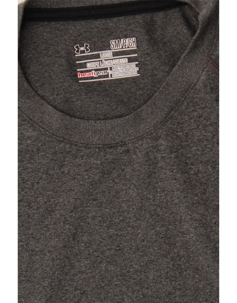 UNDER ARMOUR Mens Heat Gear T-Shirt Top Small Grey Vintage Under Armour and Second-Hand Under Armour from Messina Hembry 