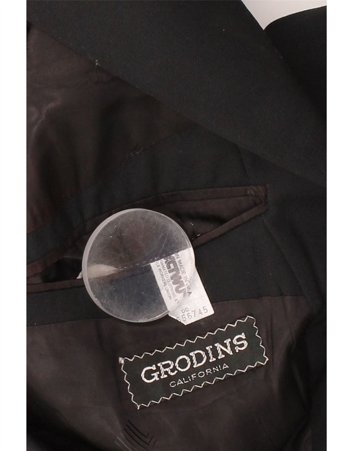 GRODINS Mens 2 Button Blazer Jacket UK 38 Medium Black Vintage Grodins and Second-Hand Grodins from Messina Hembry 